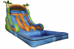 18ft Double Lane Tropical Water Slide